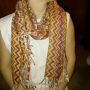 Multi colored zig zag scarf